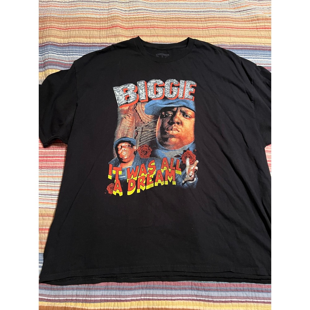 Biggie Smalls T Shirt It Was All A‎ Dream Black Graphic Tee 3XL